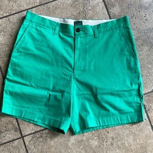 J. Crew Mens Green Portsider Shorts New With Tags Size 33
